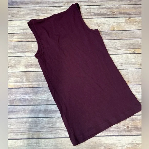 Lauren Ralph Lauren Cotton-Blend Tank Top burgundy M - Picture 3 of 4